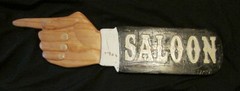 3D 23″ CARVED WOODEN SIGN POINTING FINGER CUSTOMIZED «:YOUR WORDS» PLAQUE