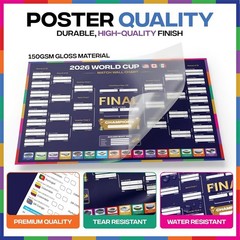 World Cup 2026 Wall Chart A1 Poster – Folded Football Tournament Chart – Incl…