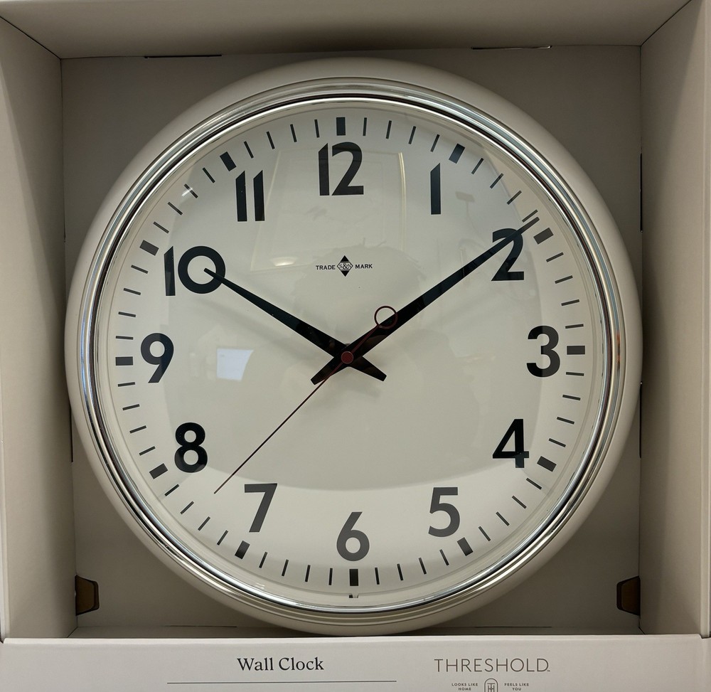 Threshold Wall Clock – 3 Hands – Battery Powered
