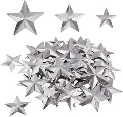 GORGECRAFT 90PCS 3 Sizes Metal Barn Star Rustic Three Dimensional Bulk Unfinishe