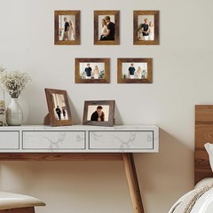 PETAFLOP Picture Frames 4×6 Rustic Frame Fits 4 by 6 Inch Prints Wall Tabletop