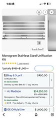 Monogram 72” Unification Kit Stainless Steel Pick Up