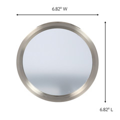 Command Bath Mirror: 6.82 in. diameter (Satin Nickel)