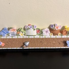 Wall Decor Cork Board Gardening Flowers Plants Push Pins Pink Purple Cottagecore