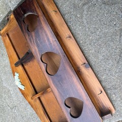 Vintage Dark Wood Wall Hanging Shelf Key Holder Mail Organizer Cottagecore Farm