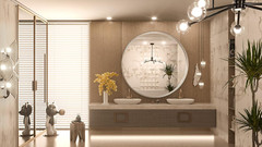 36″ Brushed Silver Round Bathroom Mirror – Modern Minimalist Design