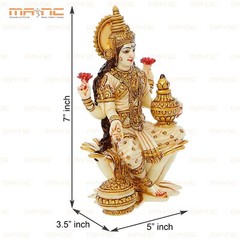 Goddess of Money & Wealth Lakshmi Marble Dust Idol Statue For Home Office Decor