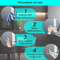 20pcs Removable 3D Acrylic Mirror Wall Stickers Decorative DIY Wall Art Decals