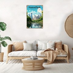 Vintage Central Park New York Metal Sign Retro Travel NYC City Home Decoration