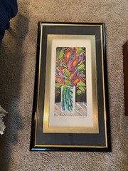 wall art framed and matted. Penny Feder print 1/1. 23 in x 41.5 in mono print