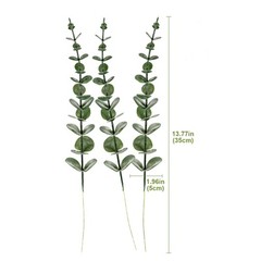 EZFLOWERY 12 Pcs Artificial Eucalyptus Leaves Stems Real Touch Green Leaf
