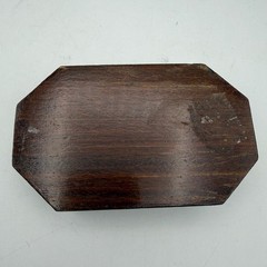 Vintage Marquetry Wood Inlay Jewelry Box Velvet Lined Silver Star Octagon 5.5in