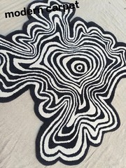 Psychedelic Irregular Rugs Handmade 100% Woolen Hand Tufted For Home Decoration