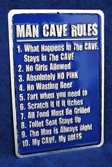MAN CAVE RULES -*US MADE* Embossed Sign – Garage Shop Bar Rec Game Rm Wall Decor
