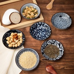 Dipping Bowls, Soy Sauce Dish Ceramic, 3 OZ Small 4 Inches, Multicolor
