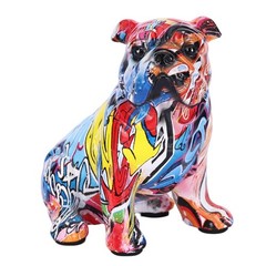 Colorful English Bulldog Statue – Resin Dog Sculpture for Home Decor & Gifts