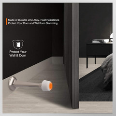 2 Pack Solid Rigid Door Stops – Heavy Duty Door Stoppers Wall Protector with Sof