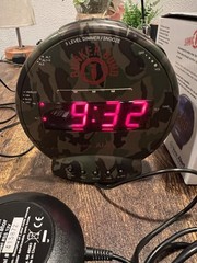 SONIC ALERT SONIC BOMB BUNKER CAMOUFLAGE ALARM CLOCK TESTED WORKING!!!