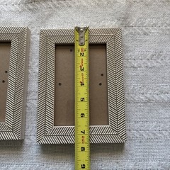 LOT OF 2 4 X 6” Opal House Wooden Herringbone Gold & Cream Frames EUC