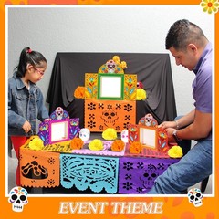 Dia De Los Muertos Paper Shadow Box Decorations 6 PCS Colorful Halloween