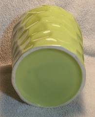 Medium Hammered Texture Lime Green Flower Pot Shaped Vase