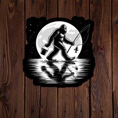 Bigfoot sticker vinyl decal yeti sasquatch laptop scrapbook cryptid fishing