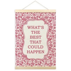 Pink Floral Inspirational Wall Art Poster, What’s the Best That Could Happen …