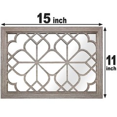 Set Of 2 Rectangular Wall Mirrorgorgeous Rustic Farmhouse Accent Mirrorbarn Wood