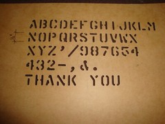 CUSTOM MADE Military Oil board Stencil 1/2″ Marsh/COST-$1 for4 letters=Quantity1