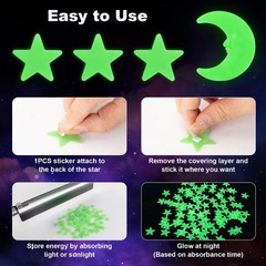 MAQIHAN 200 Glow in The Dark Stars for Ceiling – Green Glowing