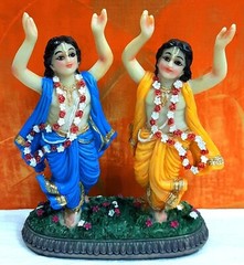 Handcrafted Marble Dancing Gaur Nitai Figurine Idol Statue
