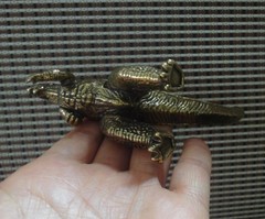 Solid Brass Godzilla Figurine Vintage Bronze Color Statue for Tabletop Decor