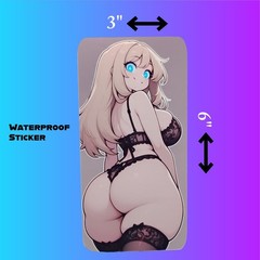 Anime Waifu Glossy Vinyl Decal 6 Inch Waterproof Sticker