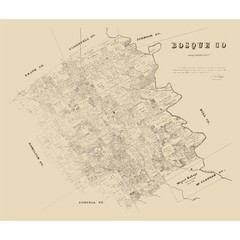 Historic County Map – Bosque County Texas – Walsh 1879 – Vintage Wall Art