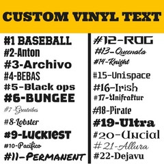 Custom Text Vinyl Decal – Pick Font & Color – Car Truck Boat Premium Sticker