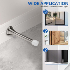 12 Pack Spring Door Stops 3 1/4 Inch Flexible Heavy Duty Spring Door Stopper wit