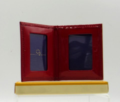 Bifold Frame MINI MINI Holds Two 1×2″ Photos Patent Leather Graphic Image RED