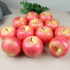 8cm Simulation Fruit Apple Plastic Fake Red Green Yellow Apples Photo Props