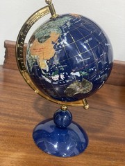 Gemstone World Globe 10” Multi Colored w/ Blue lapis Base EYE-CATCHING. Read