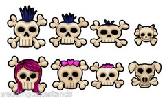 Rear Window Punk Rock Skull Family 3 sizes / Choose which ones fit your family