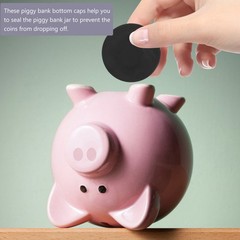 Piggy Bank Plug Rubber Black For Storage 20Pcs 1.5X1.5X0.2In