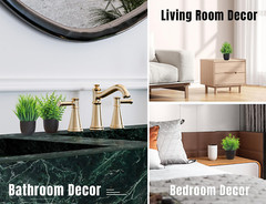 4 Pack Fake Plants for Bathroom Home Office Table Decor Indoor Black Accessories