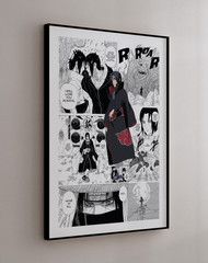 Itachi Uchiha Manga Panel Poster Naruto Canvas Curated Wall Art Anime Decor