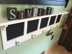 Message Center Chalkboard with Coat Hooks Hallway Message Board and Coat Rack 48