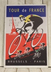 Tour de France Tin Metal Poster Sign Vintage Look Ad Bike Race Racing Cycling