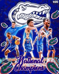 Florida Gators National Champions Basketball Poster 2025
