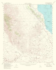 Topographical Map – Rabbit Peak California Quad – USGS 1956 – Vintage Wall Art
