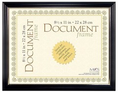 MCS University 8-1/2×11 Document Frame Black w/Gold (Same Shipping Any Qty)