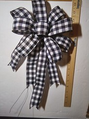Spring Summer Bow check black & white approx. 9 in. decoration wreath hand tied