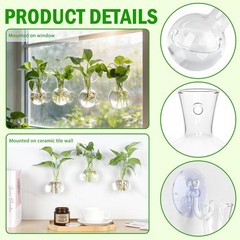 4Pack Window Propagation Stations with Suction Cups for Easy Plant Care